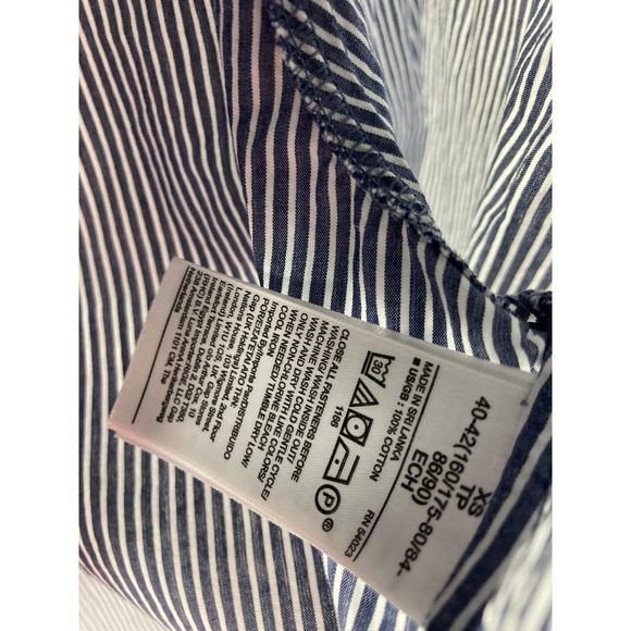 Banana Republic Crop Boxy Fit Button Down Striped Shirt Size XS - Picture 4 of 6